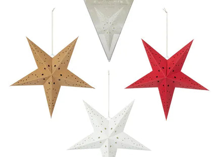 Leuchtender LED Papierstern mit Timer | 40cm | Weihnachtsdekoration | 3 LED | Energiesparend TK Gruppe® Grosshandel 