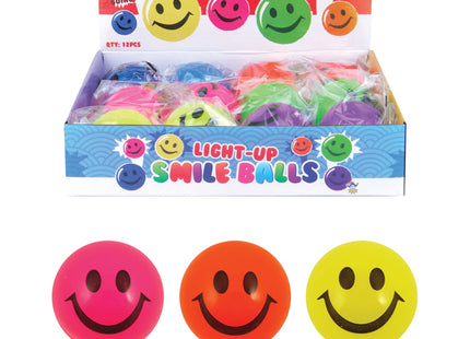 Leuchtender Smiley-Ball 5 cm, 6 Farben, ideal für Kinder und Partys TK Gruppe® Grosshandel 