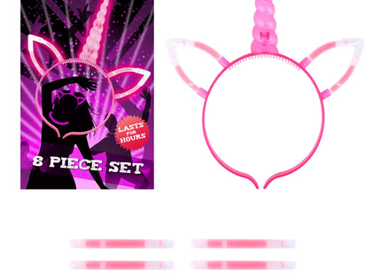 Leuchtendes Einhorn-Stirnband-Set, 8-teilig, farbig sortiert, Partyzubehör für Kinder TK Gruppe® Grosshandel 