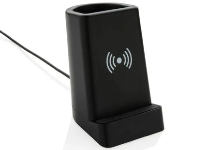 Leuchtendes Logo 5W Wireless Charging Stifthalter - Schwarz TK Gruppe® Grosshandel 