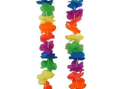 Leuchtendes Neon-Hula-Lei, 100 cm Länge mit 6 cm breiten Blütenblättern – Weitere Partyzubehör zum Basteln TK Gruppe® Grosshandel 