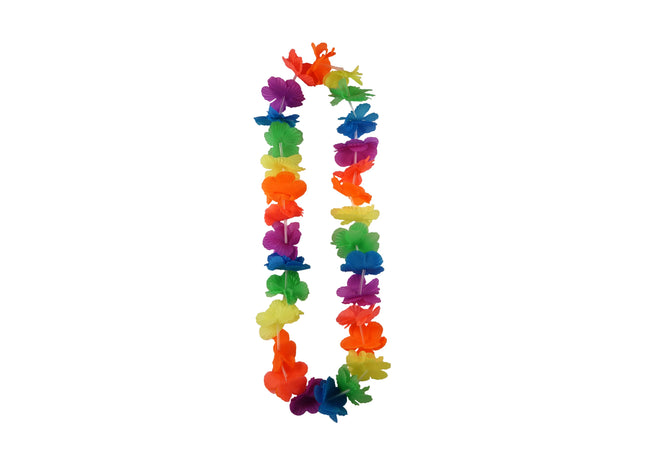Leuchtendes Neon-Hula-Lei, 100 cm Länge mit 6 cm breiten Blütenblättern – Weitere Partyzubehör zum Basteln TK Gruppe® Grosshandel 