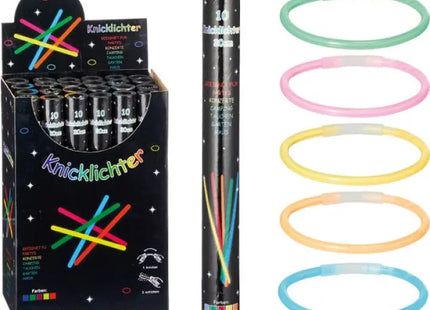 Leuchtstäbe Set, 10 Stück, 20 cm Lang - Strahlende Neonlichter in Röhrenverpackung TK Gruppe® Grosshandel 
