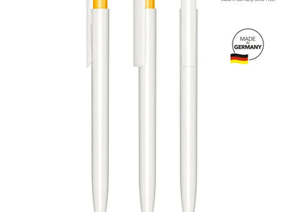 Liberty Polished Basic Druckkugelschreiber Weiß-Gelb - Stilvoll & Funktional TK Gruppe® Grosshandel 