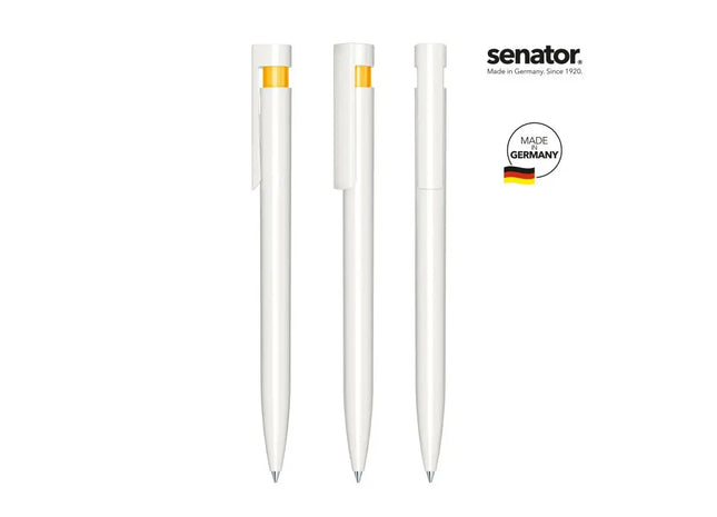 Liberty Polished Basic Druckkugelschreiber Weiß-Gelb - Stilvoll & Funktional TK Gruppe® Grosshandel 