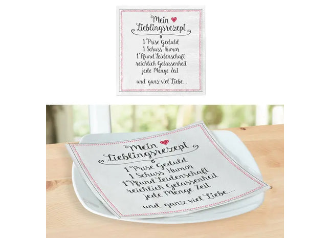 Lieblingsrezept Servietten - 20er Pack für kulinarische Events TK Gruppe® Grosshandel 