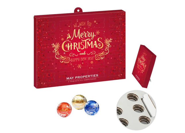 Lindt Praliné Papier-Adventskalender mit individuellem Druck TK Gruppe® Grosshandel 