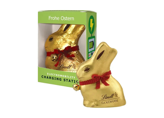 Lindt & Sprüngli Osterhase in Geschenkbox mit Sichtfenster und Druck TK Gruppe® Grosshandel 