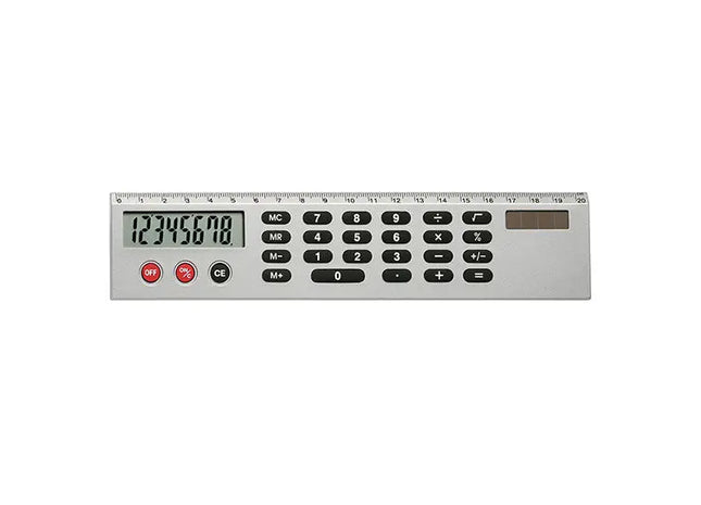 Linealrechner 20cm in Silber-Schwarz - Praktisch & Multifunktional TK Gruppe® Grosshandel 