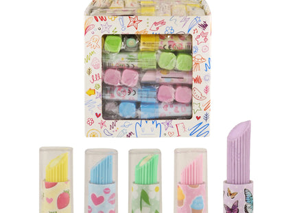 Lippenstift Kaugummi, 7 cm, 5 verschiedene Farben, Packung mit 5 Stück TK Gruppe® Grosshandel 