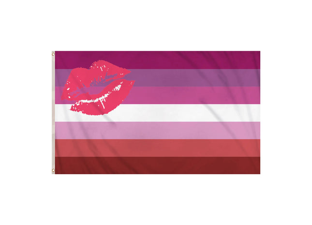 Lippenstift-Lesbenflagge 5 Fuß x 3 Fuß – große, langlebige Flagge für Pride-Events und Community-Unterstützung TK Gruppe® Grosshandel 