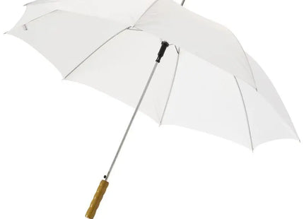 Lisa 23 Automatik-Regenschirm mit Holzgriff in Weiß - Stilvoll geschützt bei Regen TK Gruppe® Grosshandel 