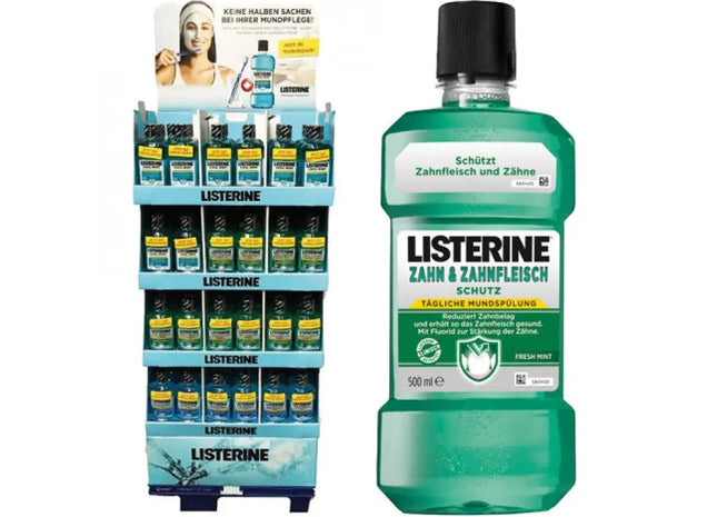 Listerine Oral Rinse Variety Display, 600ml Each, 54 Units - Complete Dental Health Set TK Gruppe® Grosshandel 