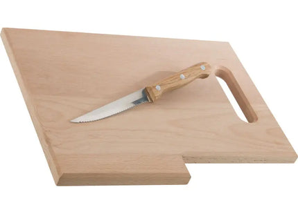 Lizzano Holzbrett mit Messer in Braun – Perfekt für jeden Küchenchef TK Gruppe® Grosshandel 
