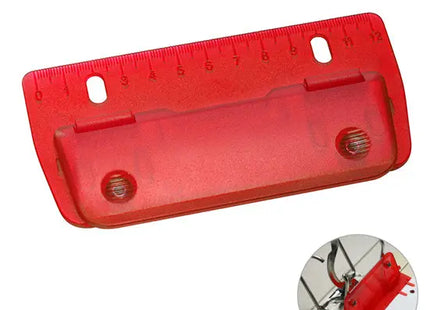 Locher mit 12cm Lineal in Gefrostetem Rot - Bürozubehör TK Gruppe® Grosshandel 