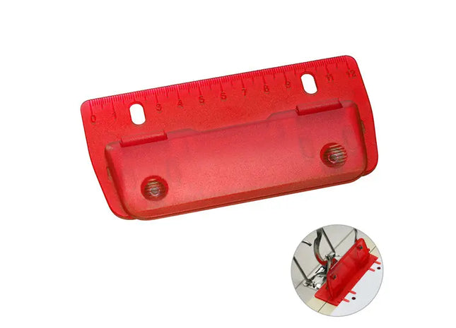 Locher mit 12cm Lineal in Gefrostetem Rot - Bürozubehör TK Gruppe® Grosshandel 