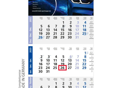 Logic 3 inkl. 4C-Druck - Hellgrau - Rot, Personalisierter Hochwertiger Planer TK Gruppe® Grosshandel 