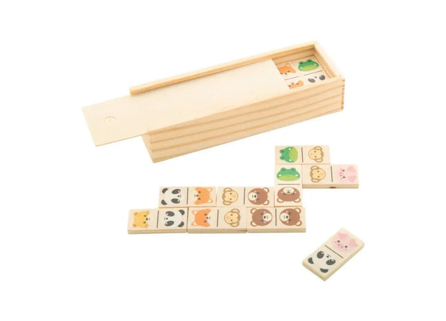 Lombok Tier-Domino in Naturholz - Lernspiel zur Tiererkennung und Logikförderung TK Gruppe® Grosshandel 