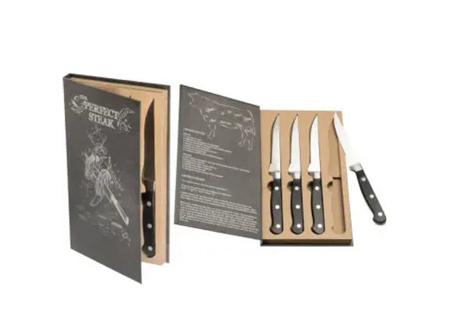 London 4er-Set schwarze Steakmesser - Schneidet mühelos jedes Steak TK Gruppe® Grosshandel 