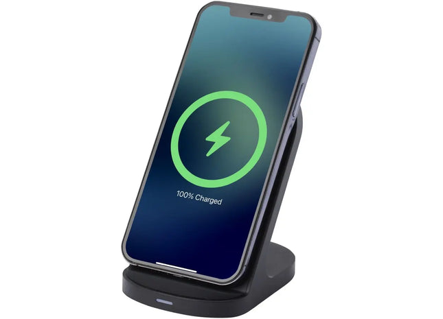 Loop 15W Doppel-Spulen Kabellose Ladestation aus RCS-Recyclingkunststoff - Schwarz TK Gruppe® Grosshandel 