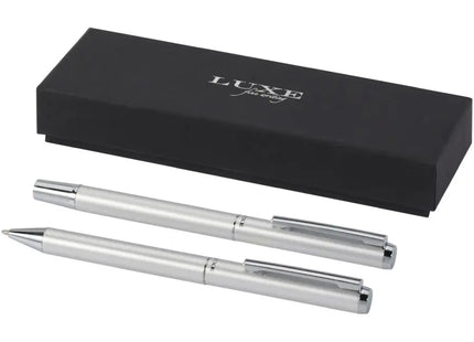 Lucetto Geschenkset - Recyceltes Aluminium Kugelschreiber & Tintenroller, Silber TK Gruppe® Grosshandel 