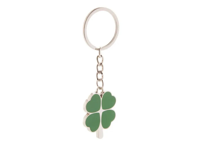 Lucky Schlüsselanhänger in Silber mit Grünen Akzenten - Glücksbringer Accessoire TK Gruppe® Grosshandel 