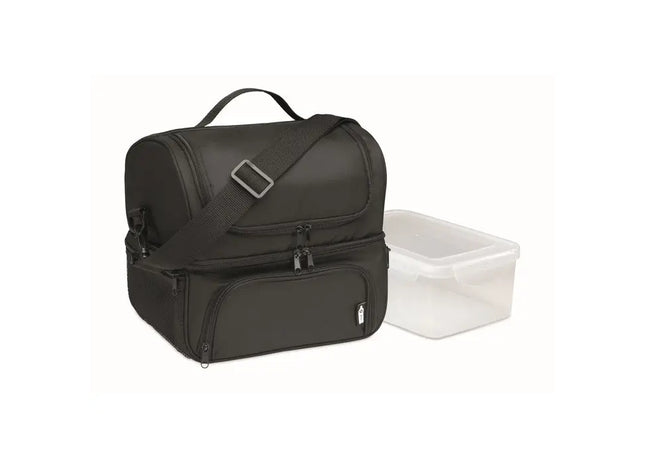 Lunch-Kühltasche Iceberg aus 600D RPET in Schwarz TK Gruppe® Grosshandel 
