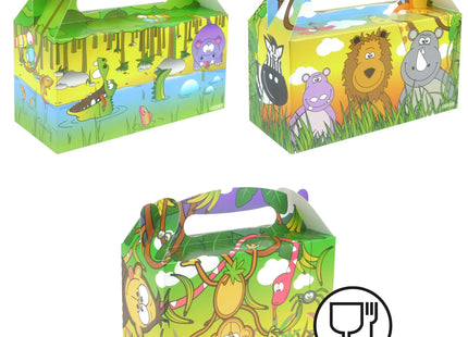 Lunchbox Jungle-Design, 22,5L x 9,5B x 12H cm - Set Aus 3 Verschiedenen Mustern TK Gruppe® Grosshandel 