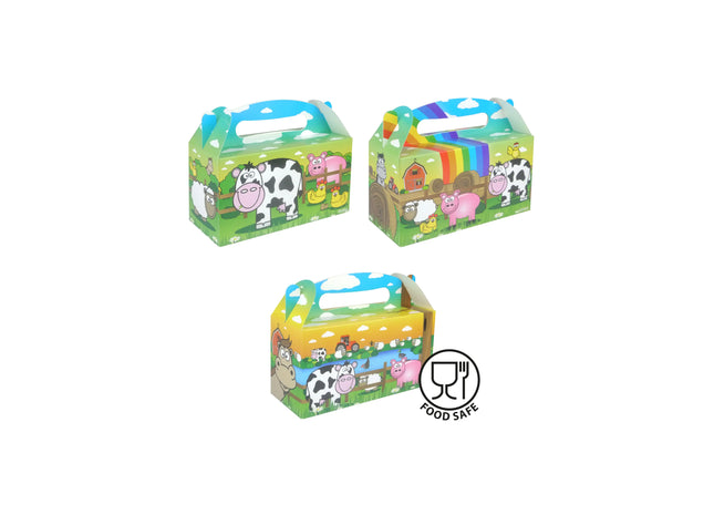 Lunchbox mit Bauernhofmotiv, 22,5 x 9,5 x 12,5 cm, 3 Designs – Kinder Brotbox mit Bauernhof-Motiv TK Gruppe® Grosshandel 
