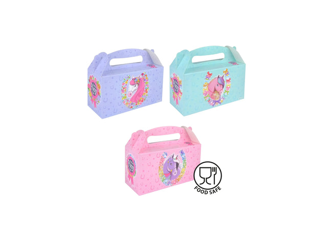 Lunchbox mit Ponymotiven für Kinder, robust, 22,5L x 9,5B x 12H cm, BPA-frei TK Gruppe® Grosshandel 