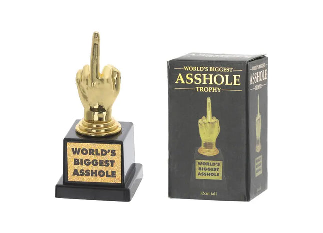 Lustige Trophäe - Asshole Auszeichnung, Gold, ca. 12cm hoch - Perfektes Gag-Geschenk TK Gruppe® Grosshandel 