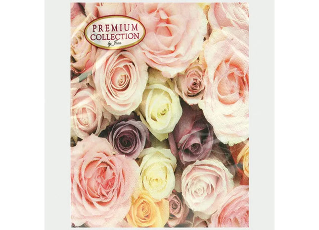 Luxuriöse Rosenstrauß Servietten, 20 Stück, 33x33 cm - Florale Eleganz für den Esstisch TK Gruppe® Grosshandel 