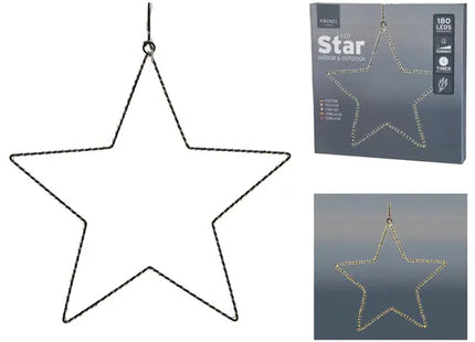 Luxuriöser Außenstern in Schwarz, 180 LEDs, Deluxe 40cm Durchmesser TK Gruppe® Grosshandel 