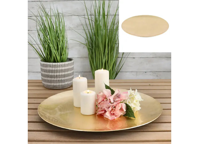 Luxuriöser Dekoteller in Gold, Rund, Durchmesser ca. 47 cm – Elegantes Wohnaccessoire TK Gruppe® Grosshandel 