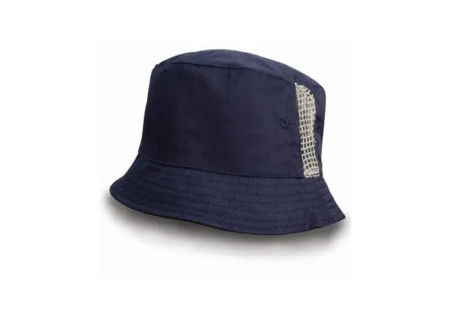 Luxuriöser Gewaschener Baumwoll-Eimerhut mit Seitlichen Mesh-Einsätzen TK Gruppe® Grosshandel 