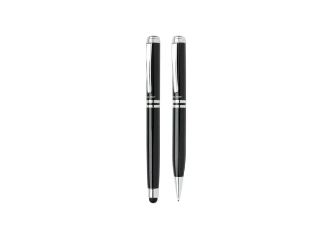 Luxuriöses Executive Schreibset - schwarz und silber - stilvolles Geschenk für Profis TK Gruppe® Grosshandel 