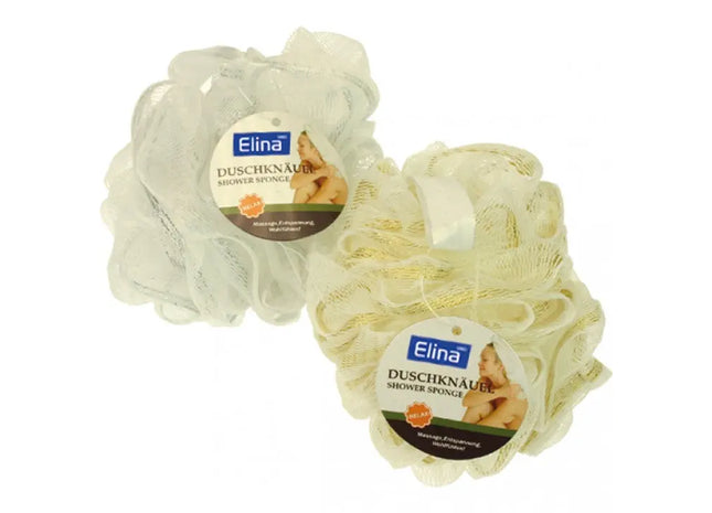 Luxus Badeschwamm Duschball 40g - Eleganter Rand in Gold & Silber TK Gruppe® Grosshandel 