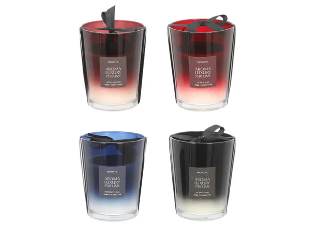 Luxus-Duftkerzen im Glas, Klein, 4er-Set, 14cm Höhe - Feine Aromatik TK Gruppe® Grosshandel 