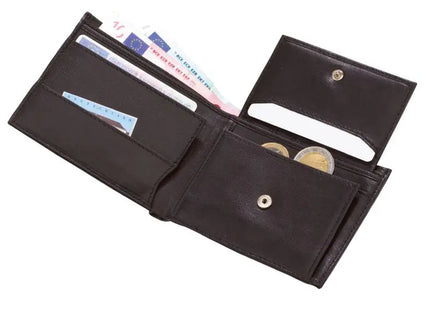 Luxus-Echtleder-Brieftasche PALERMO - Schwarz für Herren Stilvolle Leder-Geldbörse TK Gruppe® Grosshandel 