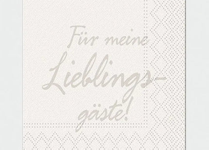 Luxus Servietten 'Lieblingsgast', 20 Stück, 33x33cm, Ideal für Gastgeber TK Gruppe® Grosshandel 