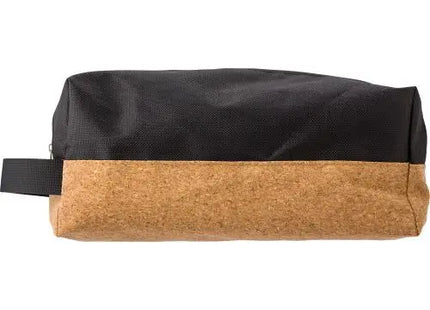 Lynn Kulturtasche aus schwarzem Polyester & Kork, stilvoll & langlebig TK Gruppe® Grosshandel 