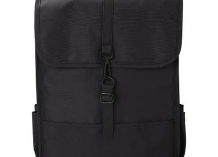 Lyric rPET 300D Polyester Rucksack mit Lasche in Schwarz – Öko-Bewusst und Stilvoll TK Gruppe® Grosshandel 