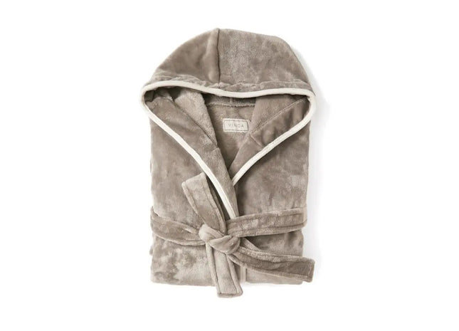 VINGA Louis Luxus Plüsch GRS rPET Bademantel Größe S/M - Grau: Weicher, Nachhaltiger Bademantel für Ultimativen Komfort TK Gruppe® Grosshandel 