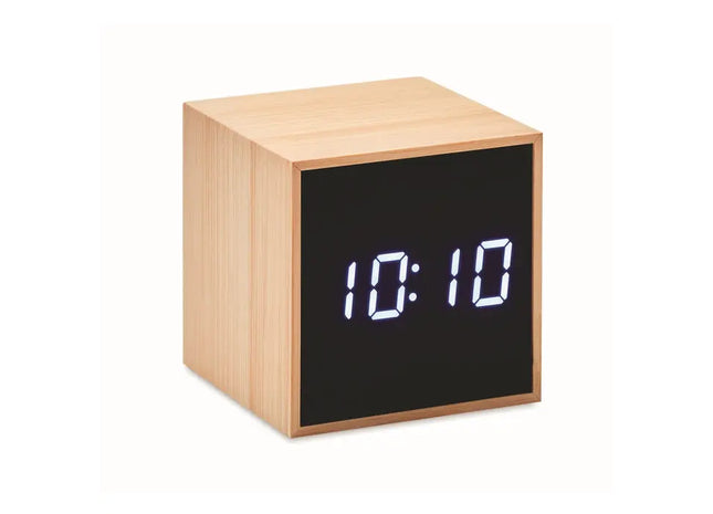 MARA CLOCK LED-Tischuhr aus Bambus - Elegantes Holzdesign, Modern TK Gruppe® Grosshandel 