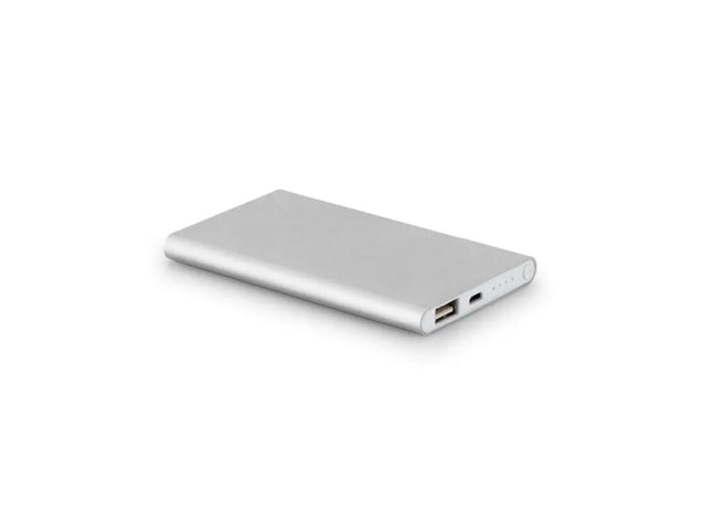 MARCET Tragbare Powerbank 4.000 mAh aus robustem Aluminium - Satinsilber TK Gruppe® Grosshandel 