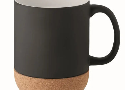 MATT Kaffeebecher 300ml mit Korkummantelung, Schwarz, Trendig & Praktisch TK Gruppe® Grosshandel 