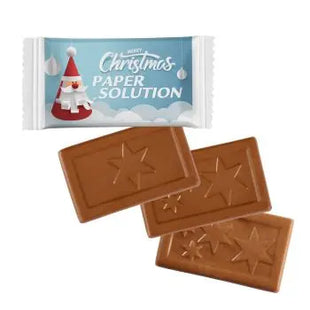 MIDI-Schoko-Täfelchen X-mas - Hochwertiger Druck auf festlichem Papierflowpack TK Gruppe® Grosshandel 