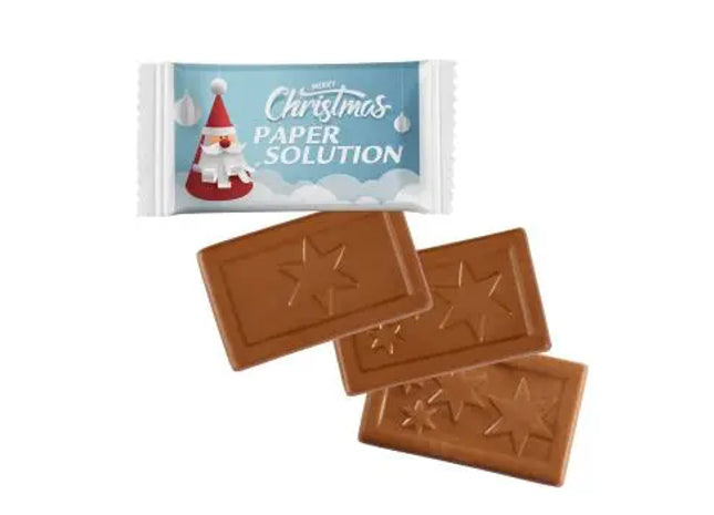 MIDI-Schoko-Täfelchen X-mas - Hochwertiger Druck auf festlichem Papierflowpack TK Gruppe® Grosshandel 