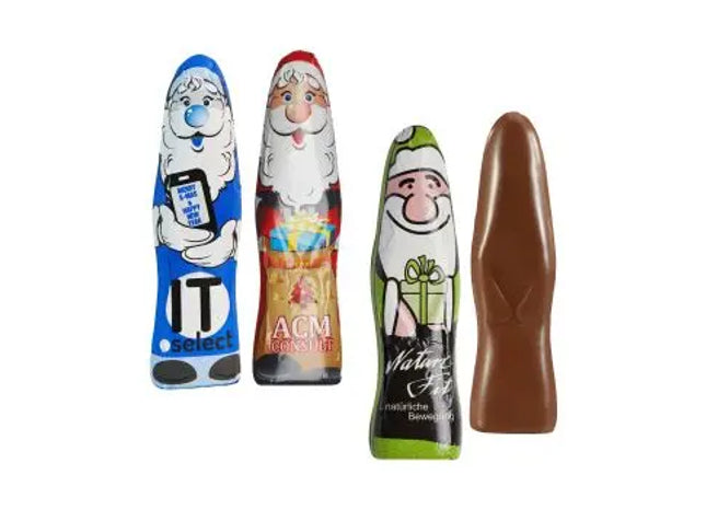 MINI Schoko-Weihnachtsmännchen - Hochwertiger Druck auf festlicher TK Gruppe® Grosshandel 