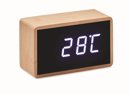 MIRI CLOCK LED-Tischuhr aus Bambus - Holzoptik, Modernes Design TK Gruppe® Grosshandel 